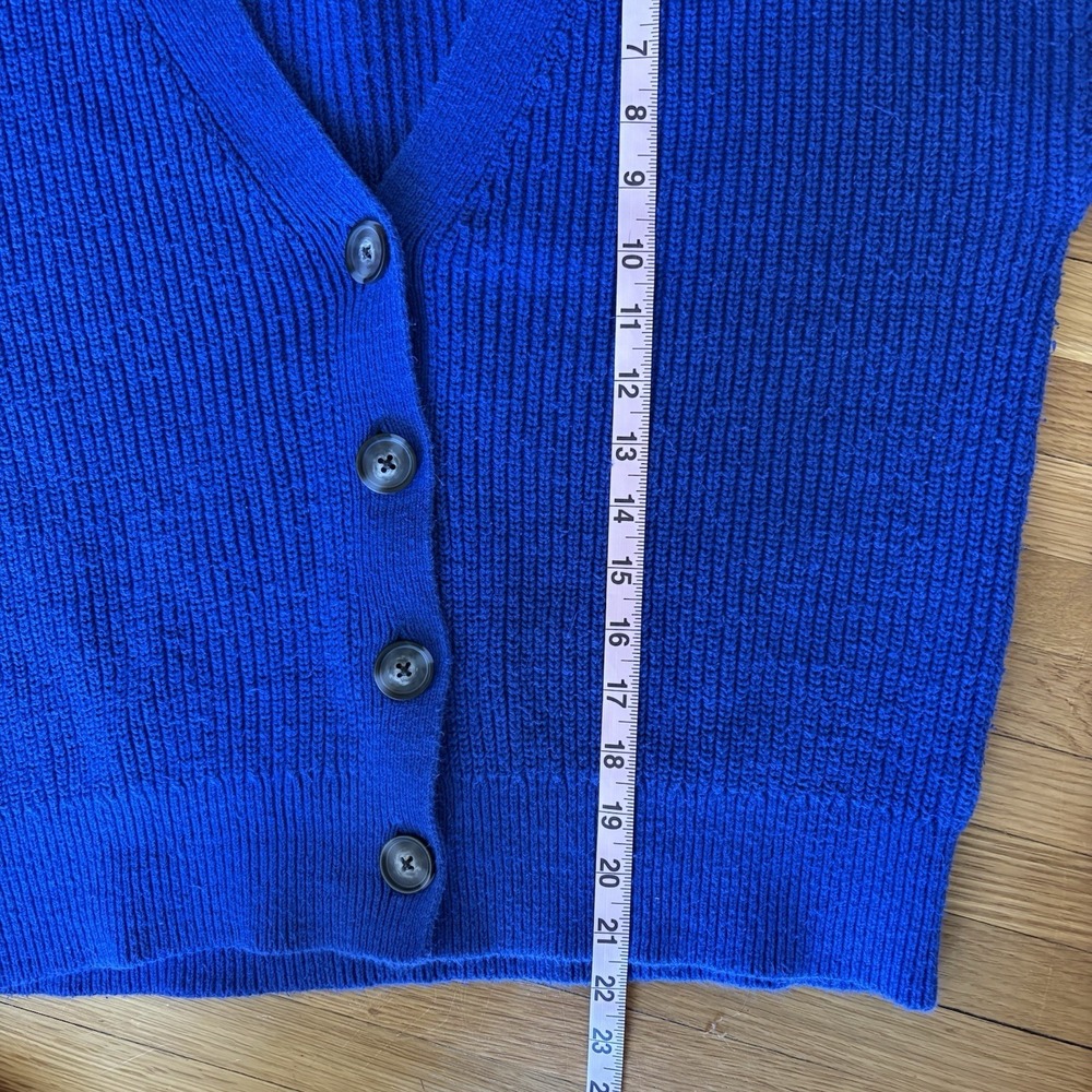 Old Navy Linen Cotton Blend Cardigan Blue V-neck Button Front‎ Sweater Women's M - Picture 11 of 12